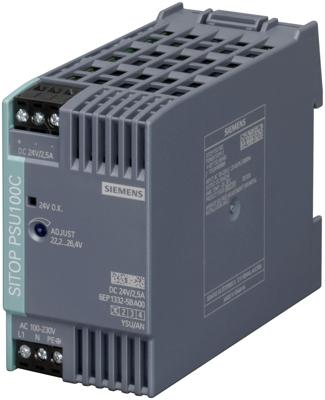 Siemens 6EP13325BA00 DIN-rail netvoeding 24 V/DC 2.5 A 60 W Aantal uitgangen:1 x Inhoud 1 stuk(s)