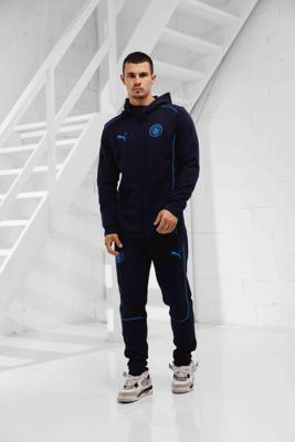 Manchester City Casuals Hooded Trainingspak Senior 2024/2025 - Maat S - Kleur: Donkerblauw | Soccerfanshop