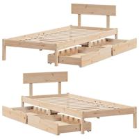 Bedframe zonder matras massief grenenhout 90x200 cm - thumbnail