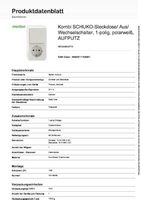 Merten MEG3495-8719 Schakel-/stopcontact combinatie Compleet Polar-wit 1 stuk(s)