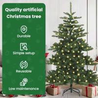 VidaXL Kunstmatige inklapbare kerstboom groen 150 cm pvc en staal - thumbnail