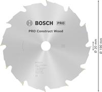 Bosch Accessories Construct Wood 2608641201 Hardmetaal-cirkelzaagblad 190 x 20 x 2.6 mm Aantal tanden: 12 1 stuk(s) - thumbnail