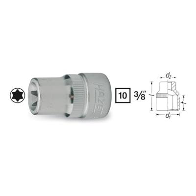 HAZET Dopsleutel 880-E10 · 3/8 inch (10 mm) vierkant hol · Buiten-TORX®-profiel · SW E10 HAZET Dopsleutel 880-E10 · 3/8 inch (10 mm) vierkant hol · Buiten-TORX®-profiel · SW E10