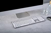 CHERRY KW 9100 SLIM FOR MAC toetsenbord Universeel USB + Bluetooth AZERTY Frans Zilver - thumbnail