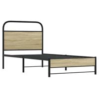 Bedframe zonder matras bewerkt hout sonoma eikenkleur 75x190 cm - thumbnail