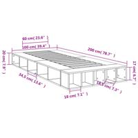 Bedframe bewerkt hout wit 100x200 cm - thumbnail