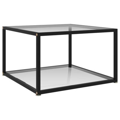 Salontafel 60x60x35 cm gehard glas transparant