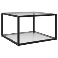 Salontafel 60x60x35 cm gehard glas transparant - thumbnail