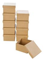 Doos karton Folia mini 7,5x7,5x4,5cm 10 stuks kraft - thumbnail