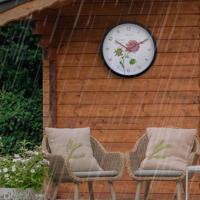 NeXtime NE-4317 Buitenklok Knautia 30.5 cm Zwart/Wit - thumbnail