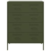 Dressoir 68x39x89 cm staal olijfgroen - thumbnail