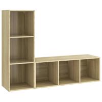 Tv-meubelen 2 st 107x35x37 cm bewerkt hout sonoma eikenkleurig - thumbnail
