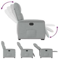 Fauteuil elektrisch verstelbaar stof lichtgrijs - thumbnail