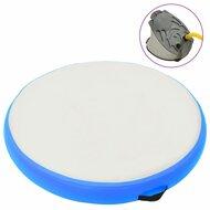 VidaXL Gymnastiekmat met pomp opblaasbaar 100x100x10 cm pvc blauw - thumbnail