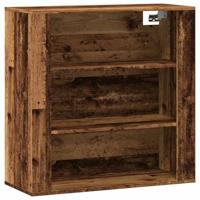 Wandkast 80x33x80 cm bewerkt hout oud houtkleurig - thumbnail