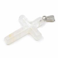 Edelsteenhanger Kruis Bergkristal (45 mm) - thumbnail