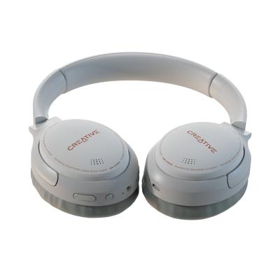 CREATIVE Zen Hybrid draadloze over-ear hoofdtelefoon met hybride actieve ruisonderdrukking, omgevingsmodus, tot 27 uur (ANC ON), Bluetooth 5.0, AAC, ingebouwde microfoon, wit, EF1010