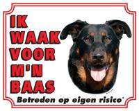 Beauceron Waakbord - Ik waak voor mijn baas - thumbnail