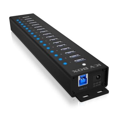 ICY BOX IB-HUB1717-U3 USB 3.2 Gen 1 (3.1 Gen 1) Type-A 5000 Mbit/s Zwart