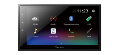 Pioneer DMH-A340DAB Autoradio dubbel DIN Aansluiting voor stuurbediening, Aansluiting voor achteruitrijcamera, Bluetooth handsfree, DAB+ tuner
