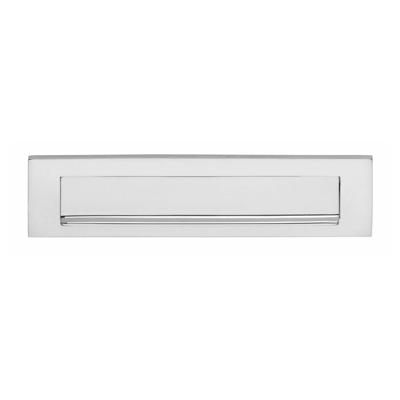 Intersteel Brievenbus met klep/regenrand chroom 325 x 76 mm