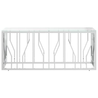 Salontafel 110x45x45 cm roestvrij staal en glas