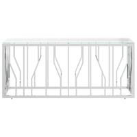 Salontafel 110x45x45 cm roestvrij staal en glas - thumbnail
