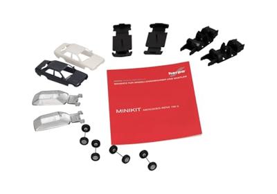 Herpa 012409-009 H0 Auto Mercedes Benz 190E, blauw en classicawit