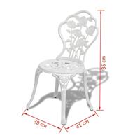 3-delige Bistroset gietaluminium wit - thumbnail