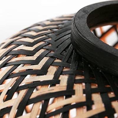 Steinhauer Zwarte bamboe tafellampMaze Ø 30cm - 3131BE