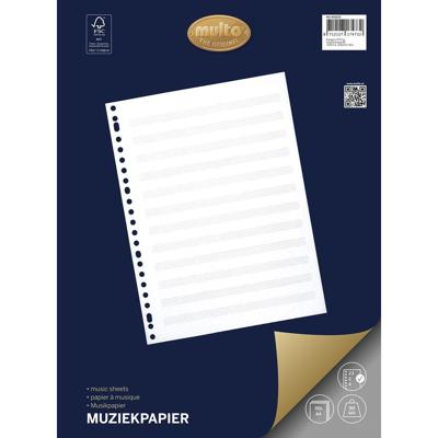Multo muziekpapier voor ft A4, 23-gaatsperforatie, 50 vel