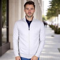 Heren Sweatvest Blokland | Witgrijs - thumbnail