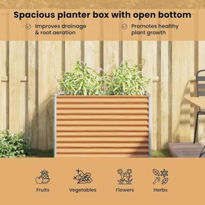 Verhoogde plantenbak 98 x 50 x 68 cm Gegalvaniseerd staal