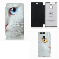 Huawei P9 Hoesje Witte Kat - thumbnail