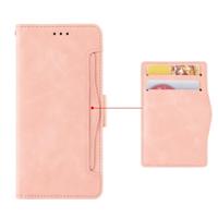 Portemonnee stijl huid gevoel kalf patroon lederen draagtas voor Google pixel 3a met aparte kaartsleuf (roze) - thumbnail