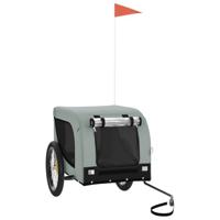 VidaXL Hondenfietstrailer oxford stof en ijzer grijs en zwart - thumbnail