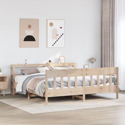 Bedframe zonder matras massief grenenhout 200x200 cm