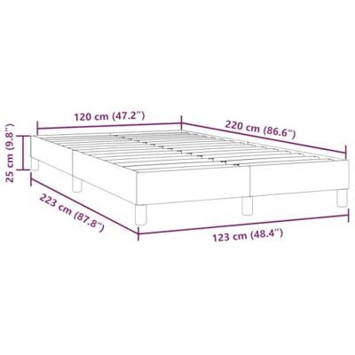 Boxspring zonder matras fluweel lichtgrijs 120x220 cm
