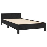 Bedframe met hoofdeinde fluweel zwart 80x200 cm - thumbnail