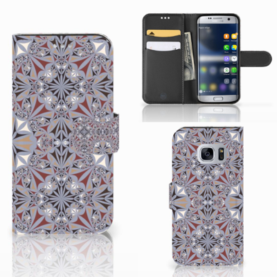 Samsung Galaxy S7 | Bookcase | Flower Tiles Samsung Galaxy S7 | Bookcase | Flower Tiles