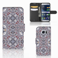 Samsung Galaxy S7 | Bookcase | Flower Tiles - thumbnail