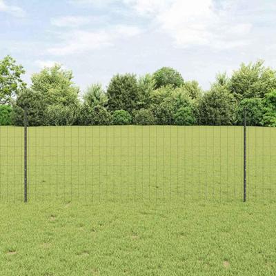 VidaXL Hek met paal grijs 1 x 10 m staal en pvc