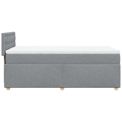 Boxspring met matras stof lichtgrijs 140x200 cm