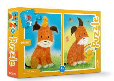 Rebo Productions hond & eendje legpuzzel junior 24/24 stukjes