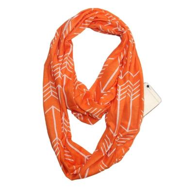 Multi-functie mode zip Pocket design sjaal (oranje witte pijl) Multi-functie mode zip Pocket design sjaal (oranje witte pijl)
