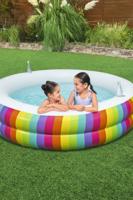 Bestway Kinderzwembad 2 Ringen Regenboog 206x206x51 cm +6 Jaar Tuin 54443 - thumbnail