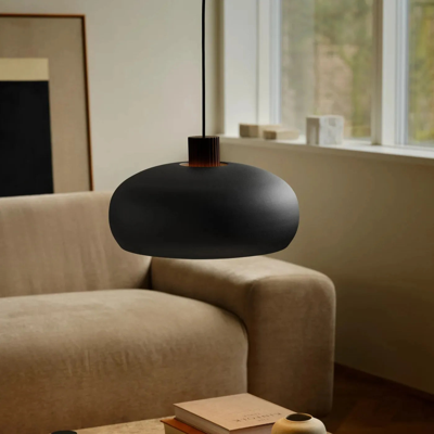 Hanglamp zwart hout Aurelio design lamp e27 42 cm Hanglamp zwart hout Aurelio design lamp e27 42 cm