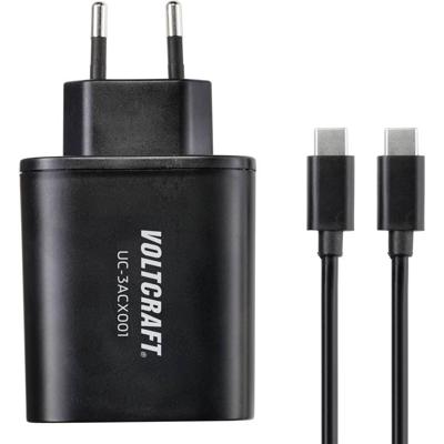 VOLTCRAFT UC-3ACX001 USB-oplader 38 W 2x USB-A, 1x USB-C USB PD Zwart Binnen VOLTCRAFT UC-3ACX001 USB-oplader 38 W 2x USB-A, 1x USB-C USB PD Zwart Binnen