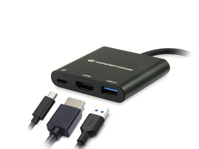 Conceptronic DONN01B laptop dock & poortreplicator USB 3.2 Gen 1 (3.1 Gen 1) Type-C Zwart