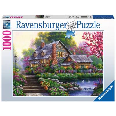 Puzzel ravensburger romantische cottage 1000st